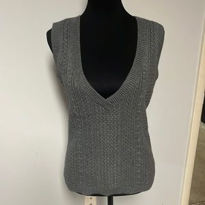 Talbots grey cable knit sweater vest. Size small